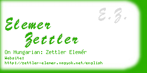 elemer zettler business card
